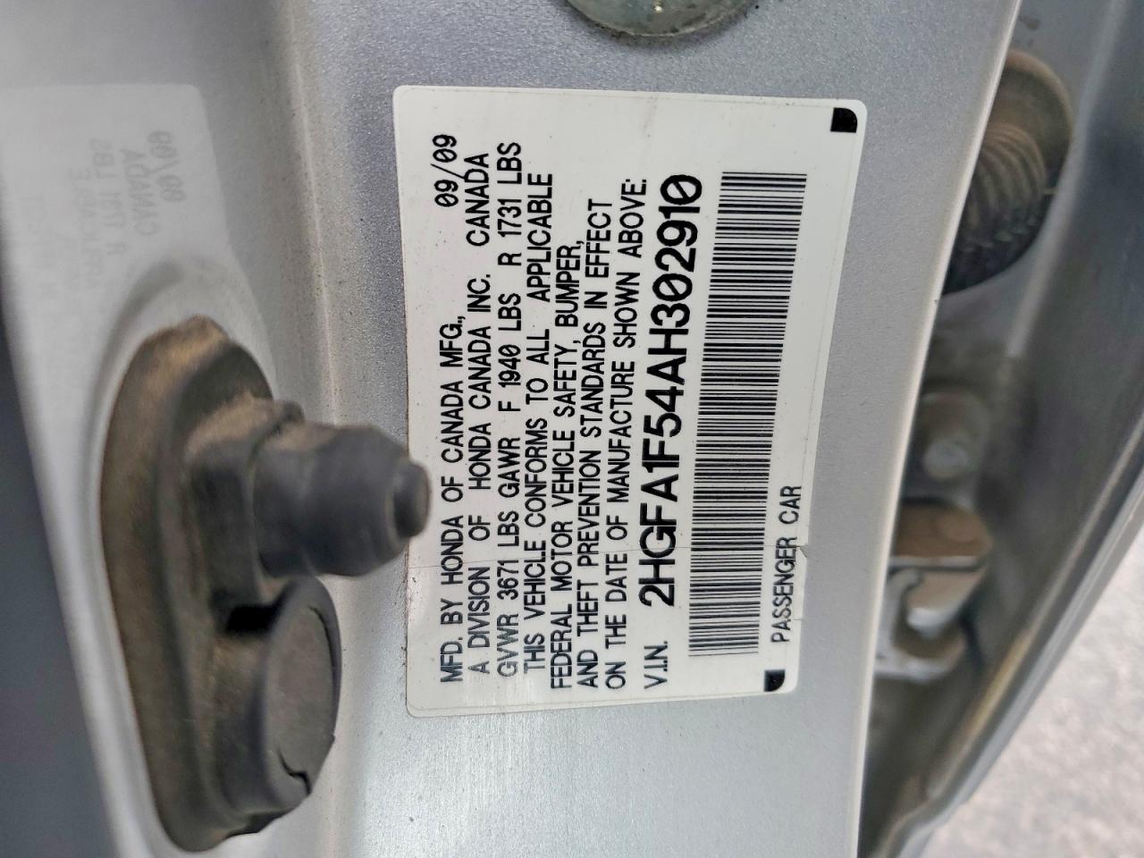 2010 HONDA CIVIC LX photo 12
