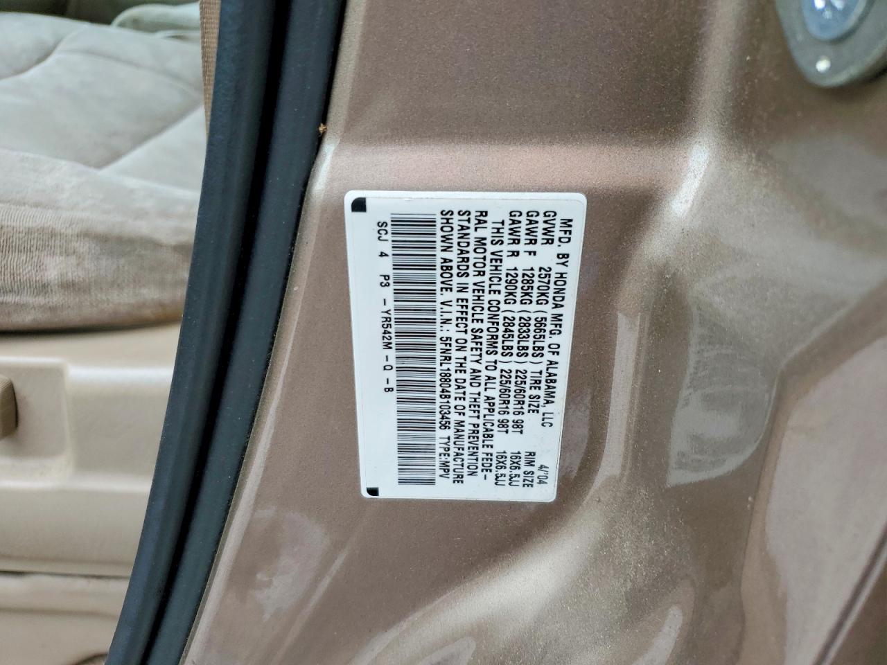 2004 HONDA ODYSSEY EX photo 25