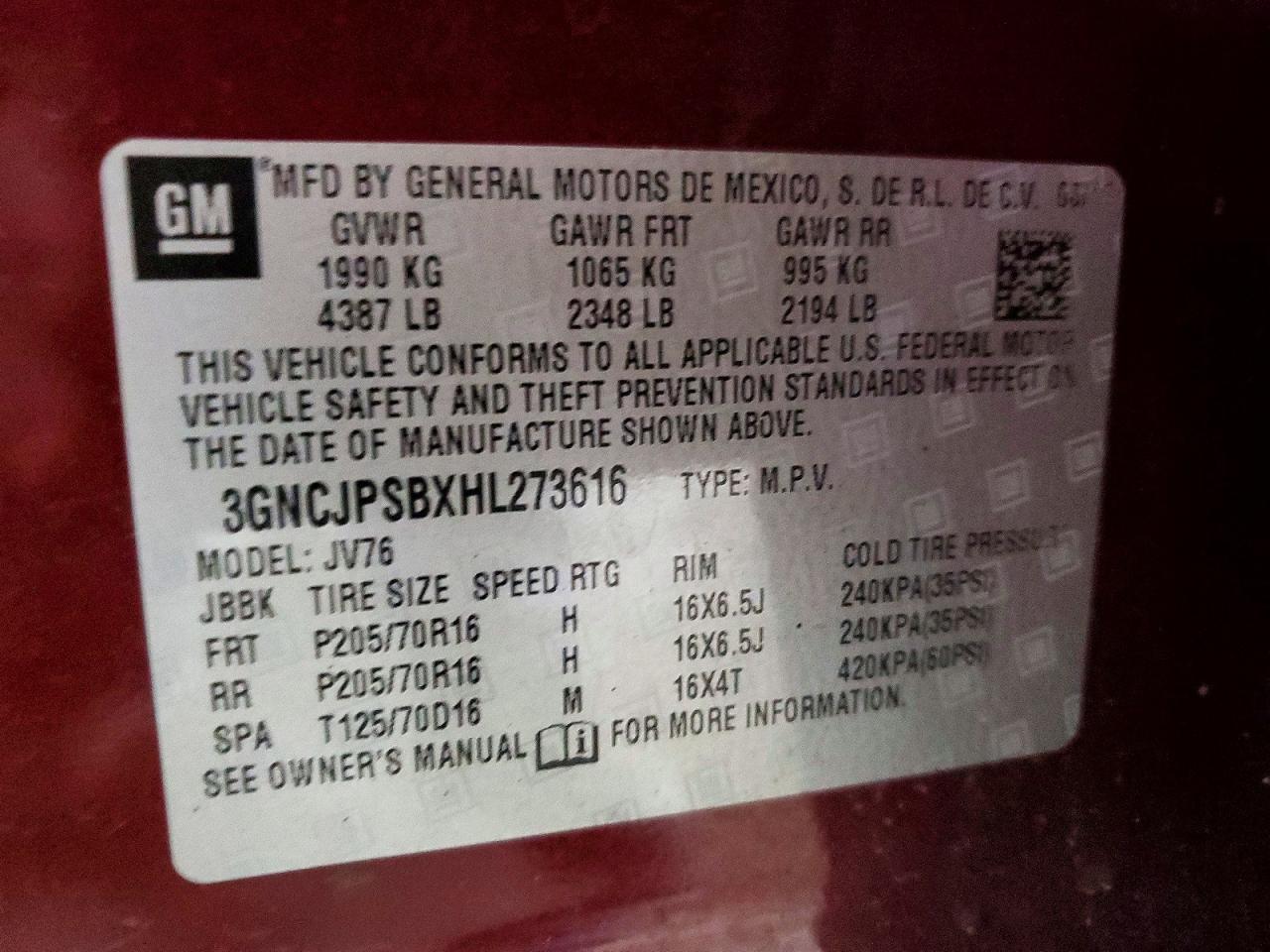2017 CHEVROLET TRAX 1LT photo 14