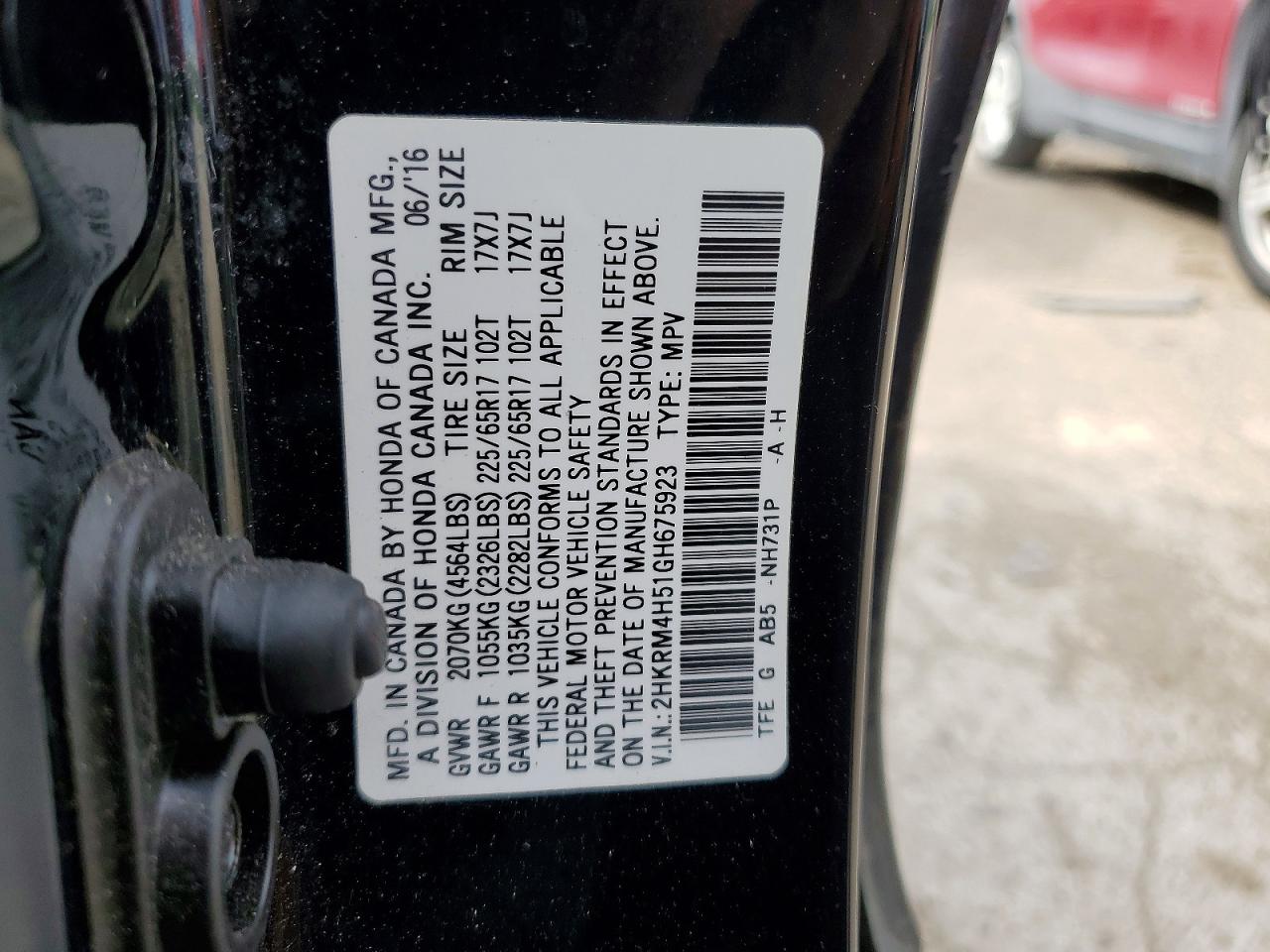 2016 HONDA CR-V EX photo 12