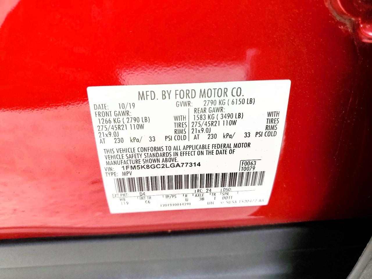 2020 FORD EXPLORER ST photo 13