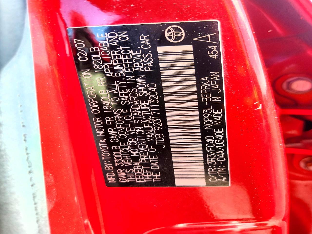 2007 TOYOTA YARIS BASE photo 34