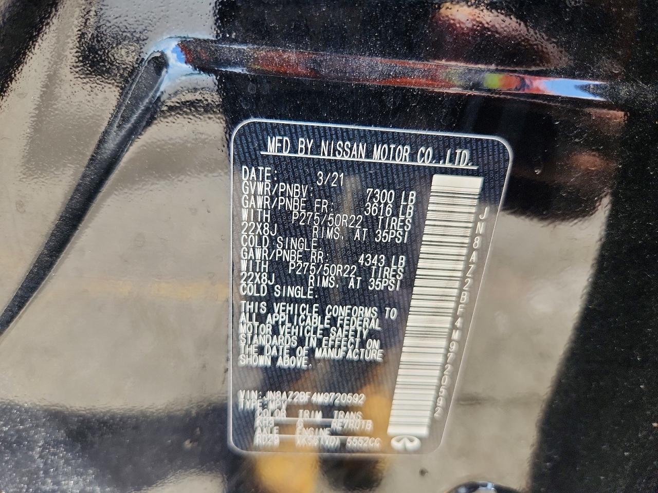 2021 INFINITI QX80 SENSORY photo 37