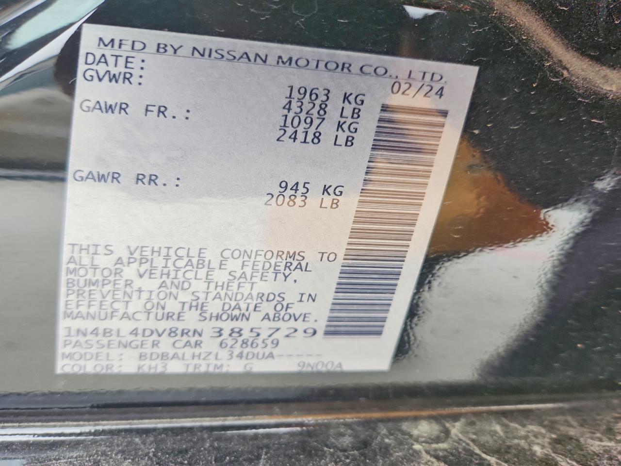 2024 NISSAN ALTIMA SV photo 25