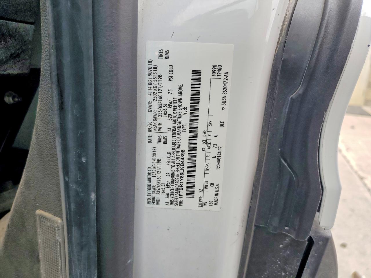 2020 FORD TRANSIT T-250 UTILITY / SERVICE VAN photo 13