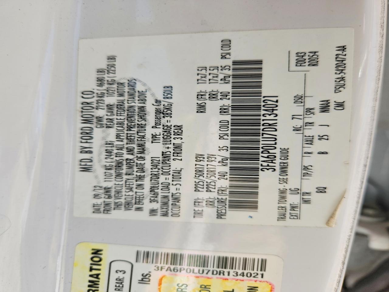 2013 FORD FUSION SE HYBRID photo 12