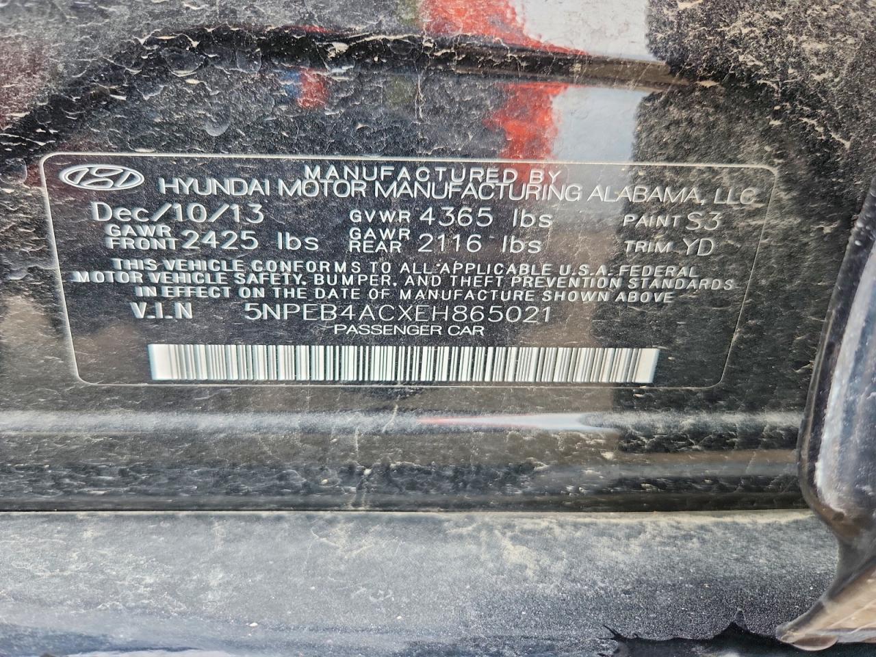 2014 HYUNDAI SONATA GLS photo 23