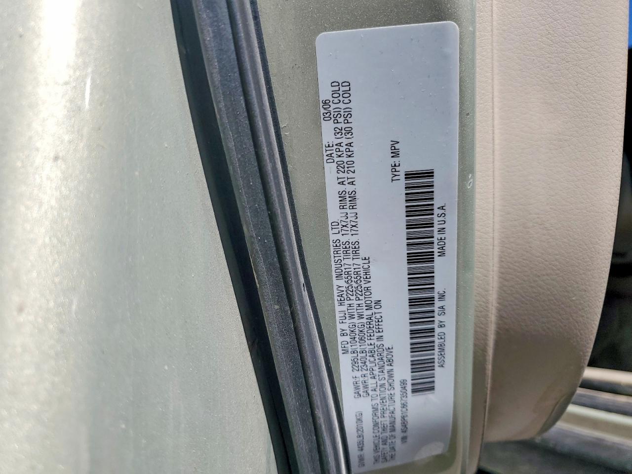2006 SUBARU LEGACY OUTBACK 2.5I photo 13