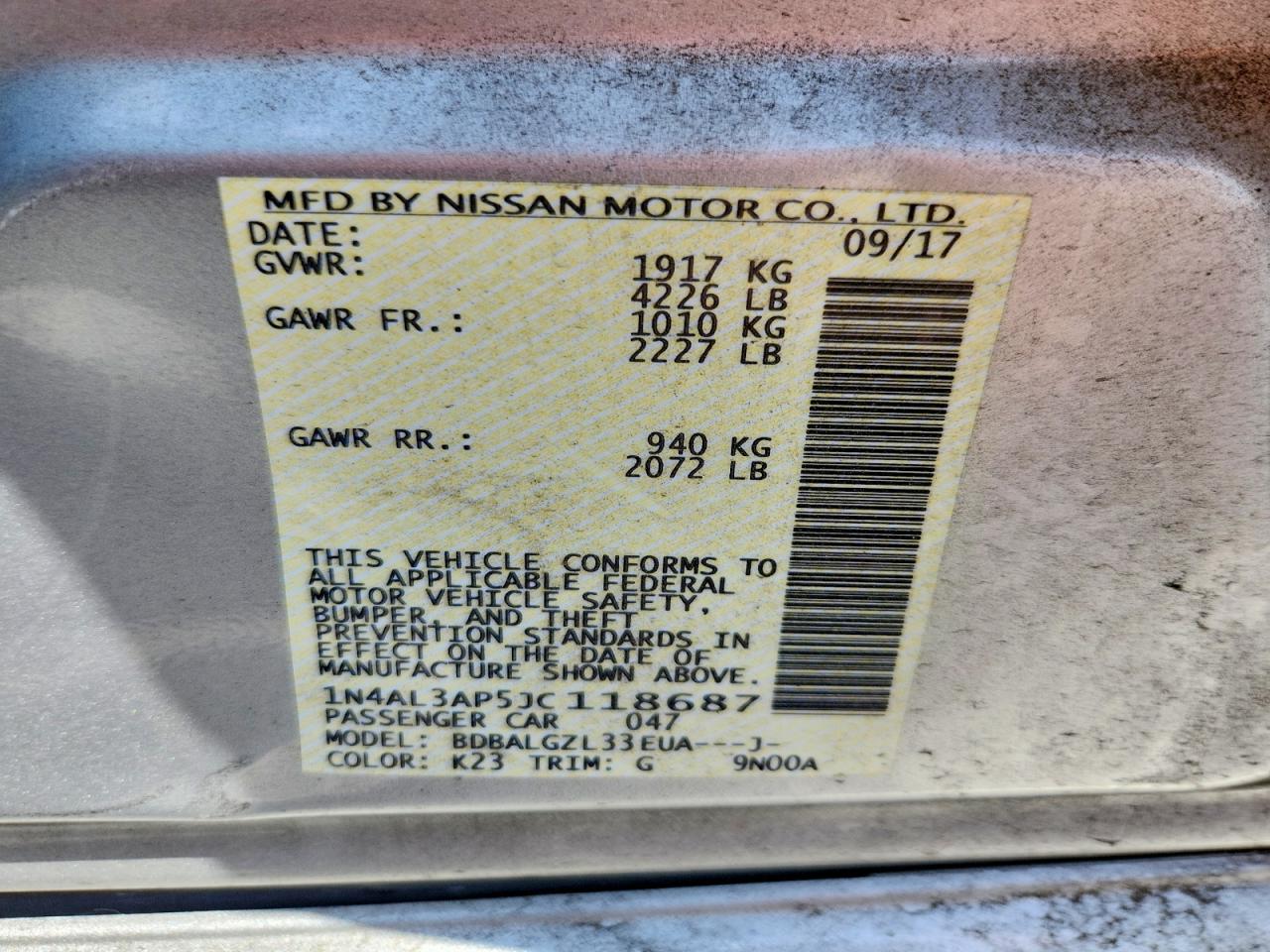 2018 NISSAN ALTIMA 2.5 S photo 12