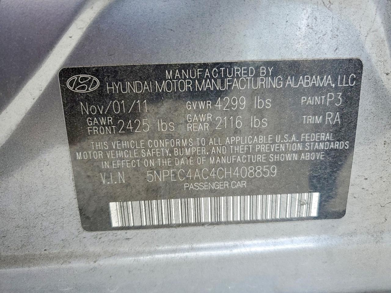 2012 HYUNDAI SONATA LIMITED photo 12