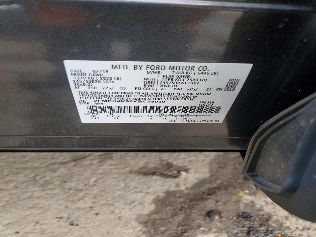 2019 FORD EDGE TITANIUM photo 37
