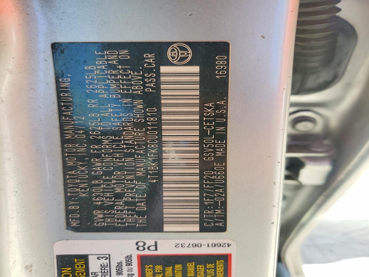2012 TOYOTA CAMRY SE V6 photo 34