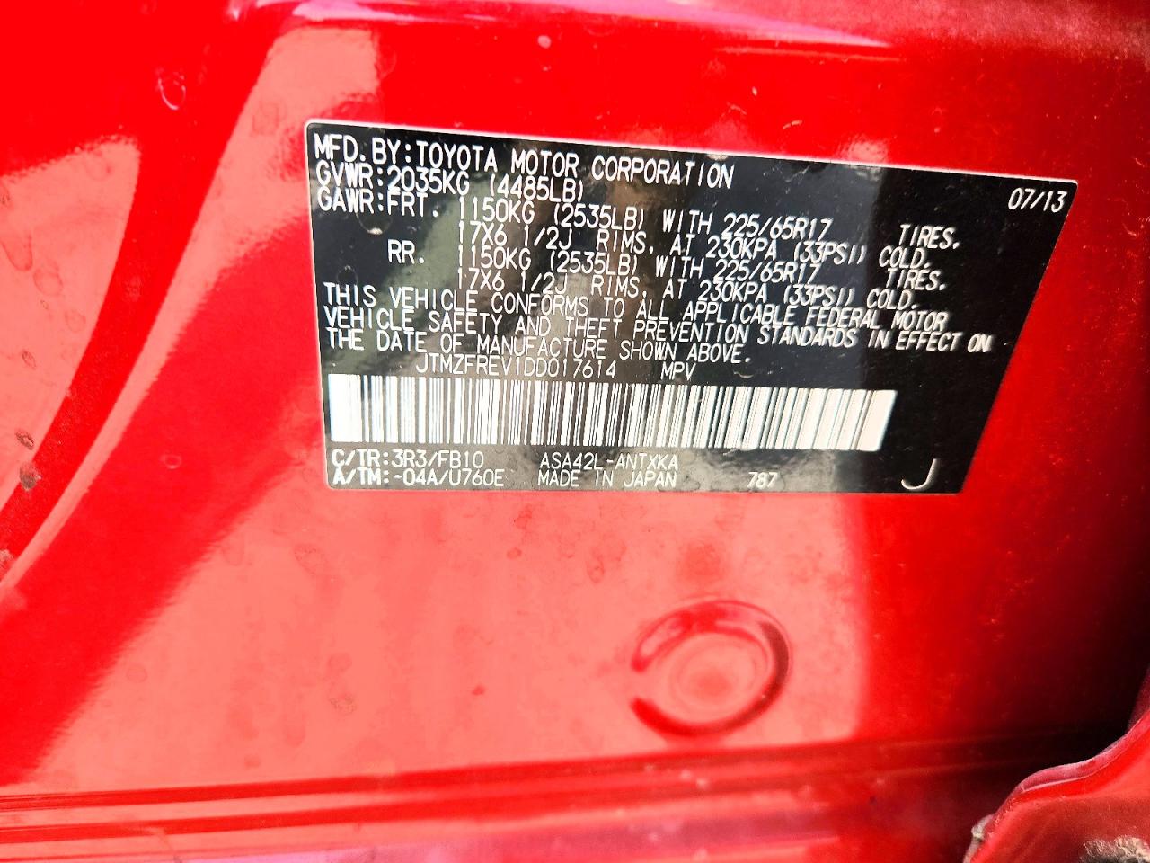 2013 TOYOTA RAV4 LE photo 12