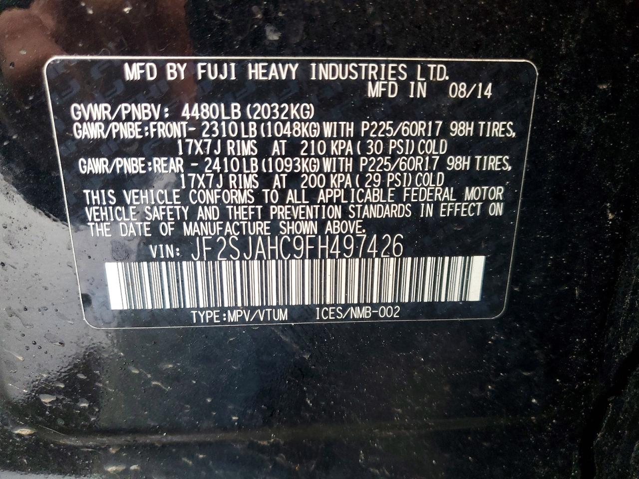 2015 SUBARU FORESTER 2.5I LIMITED photo 25