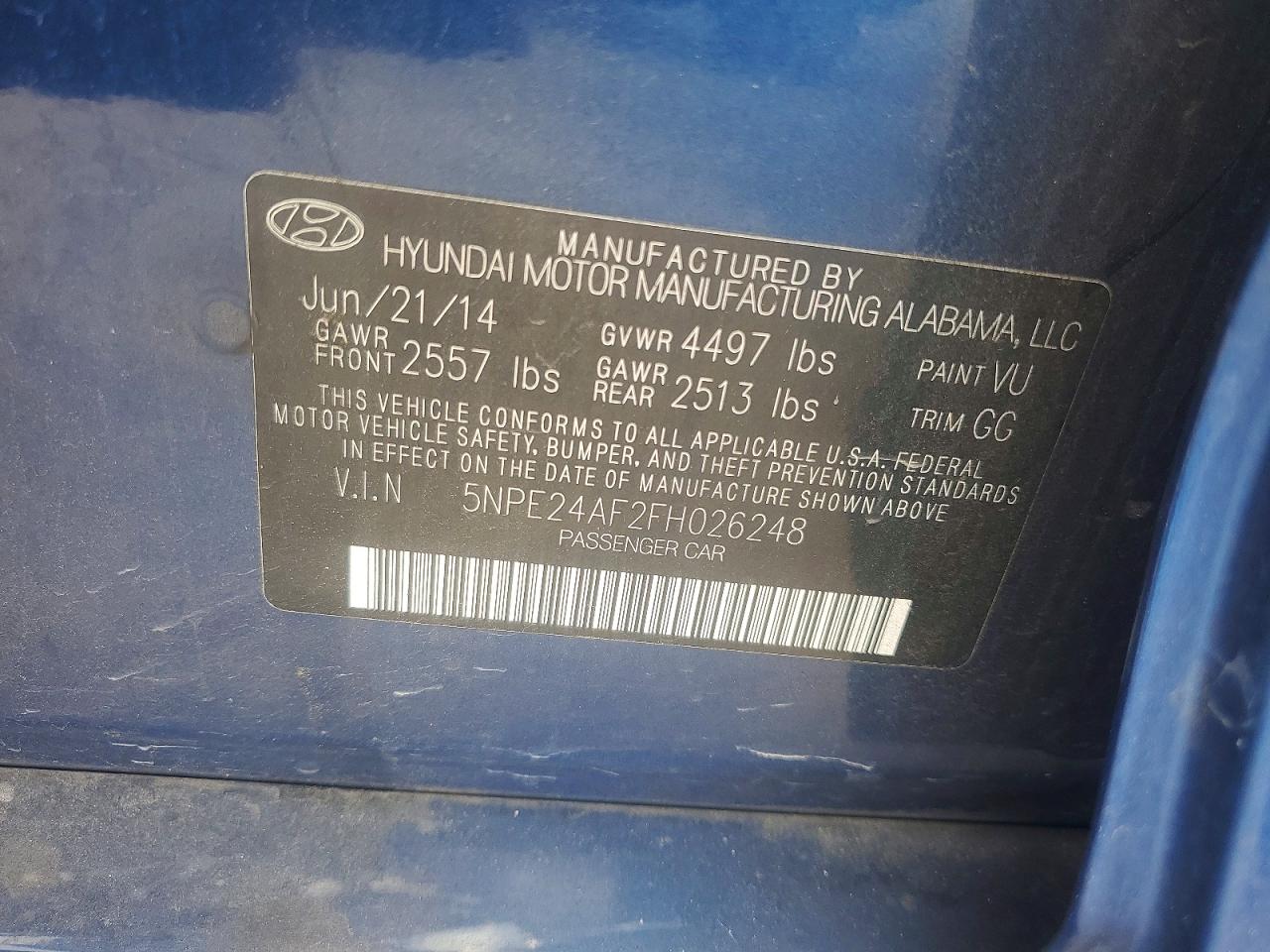 2015 HYUNDAI SONATA SE photo 12
