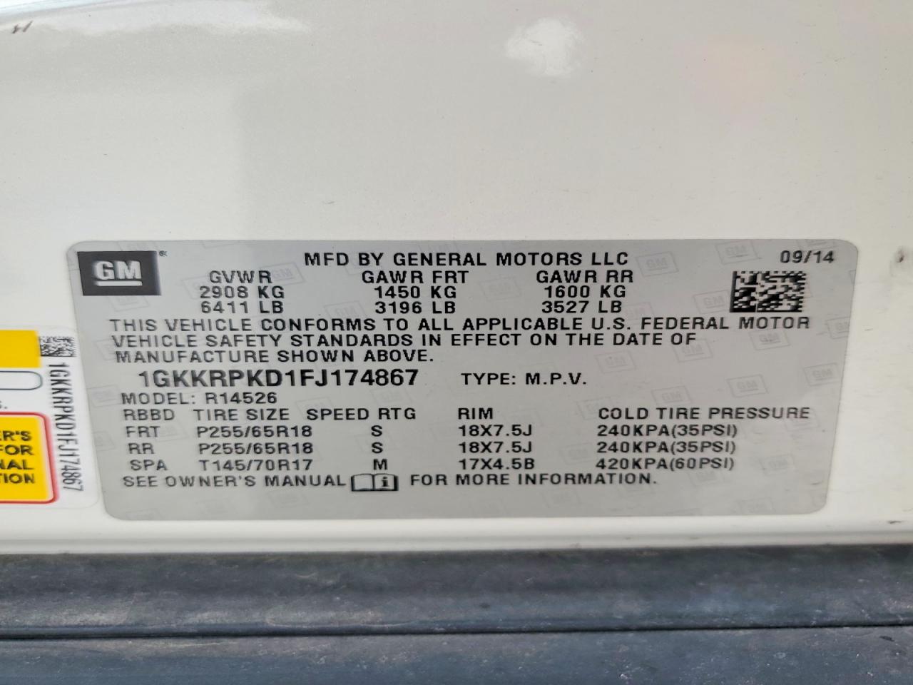 2015 GMC ACADIA SLE photo 37