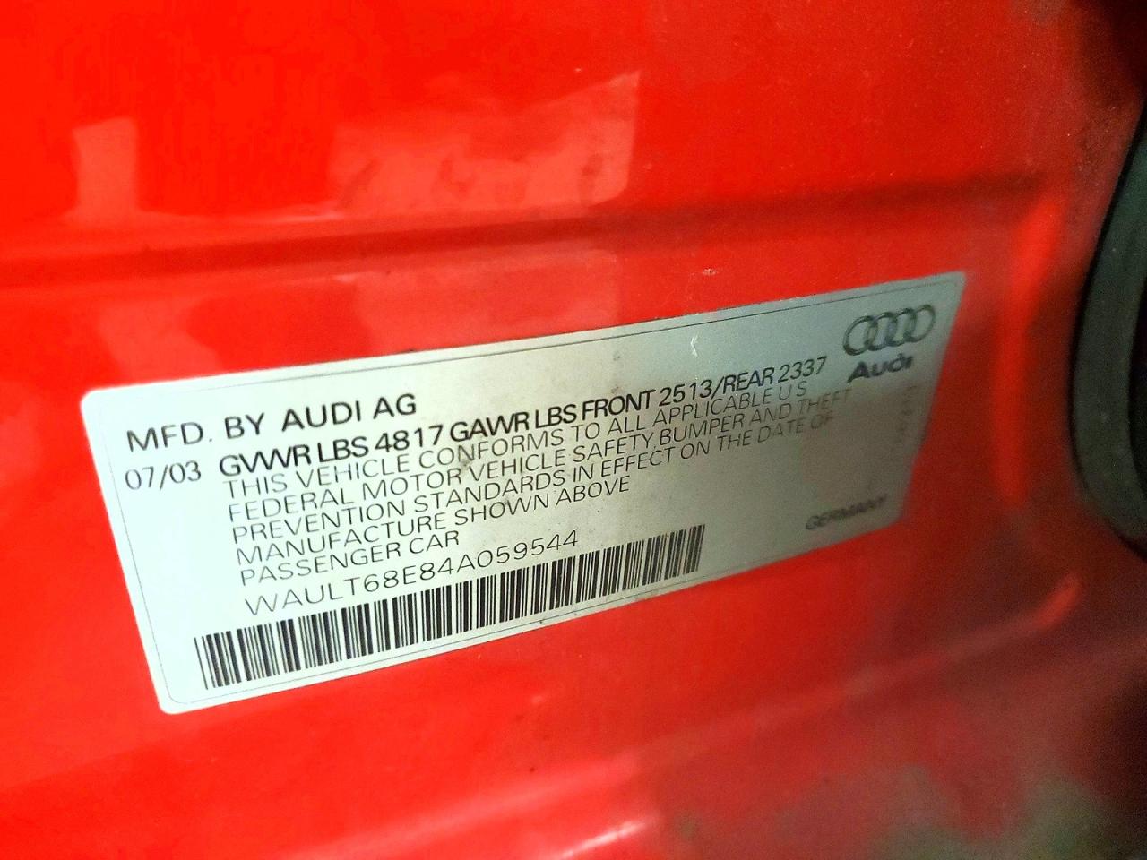 2004 AUDI A4 3.0 QUATTRO photo 23