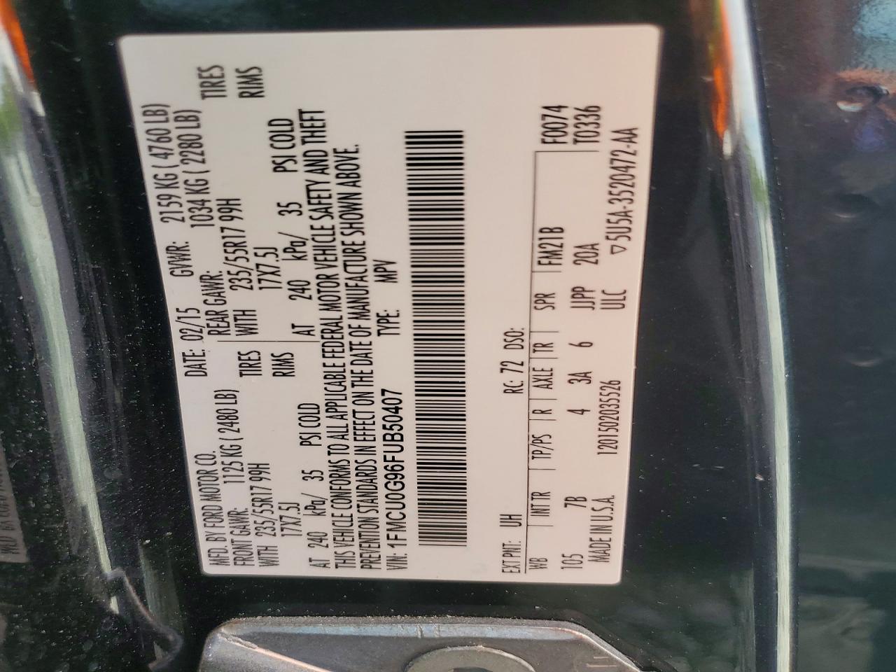 2015 FORD ESCAPE SE photo 25