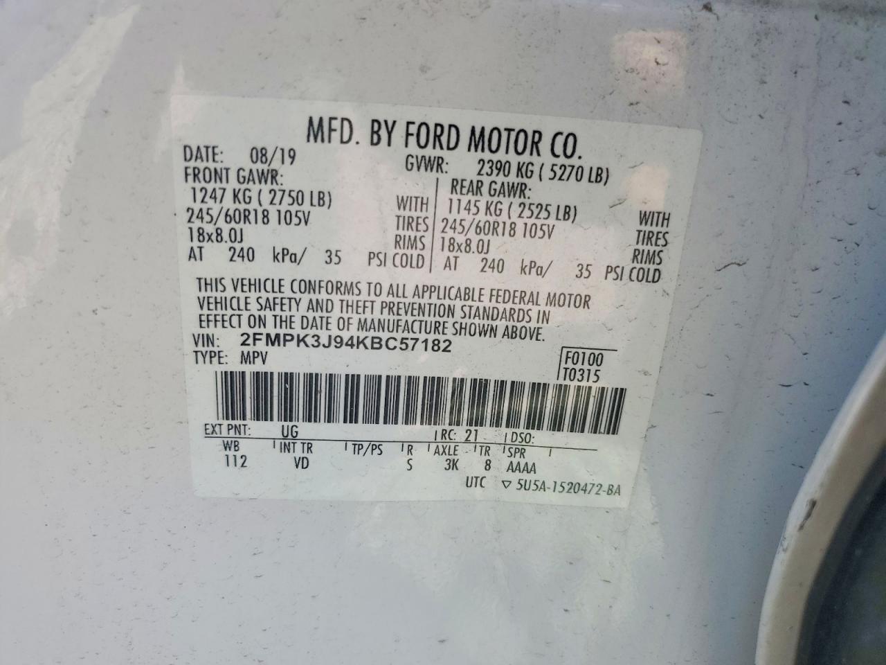2019 FORD EDGE SEL photo 25