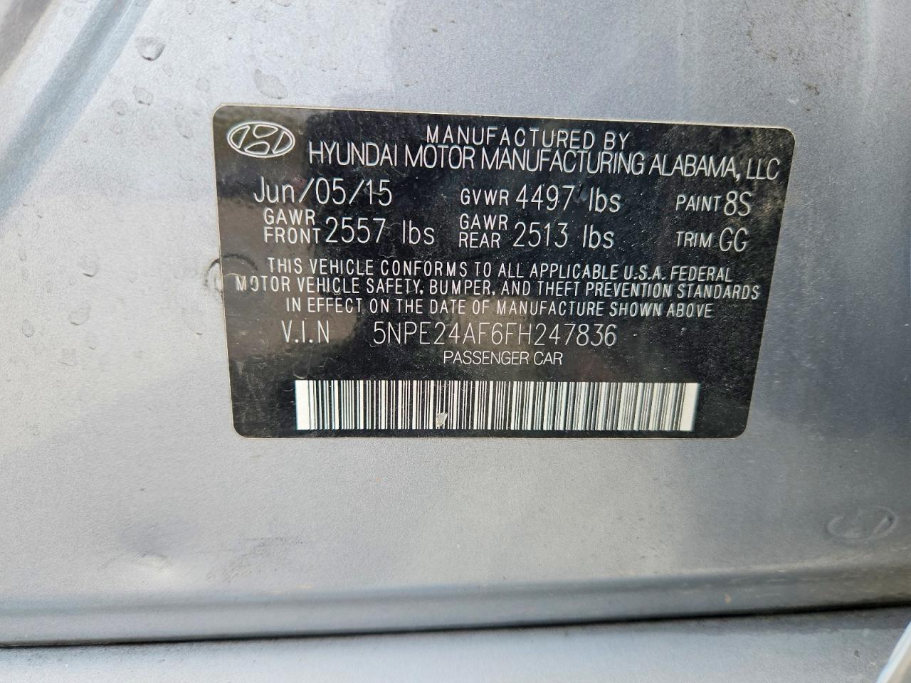 2015 HYUNDAI SONATA SE photo 13