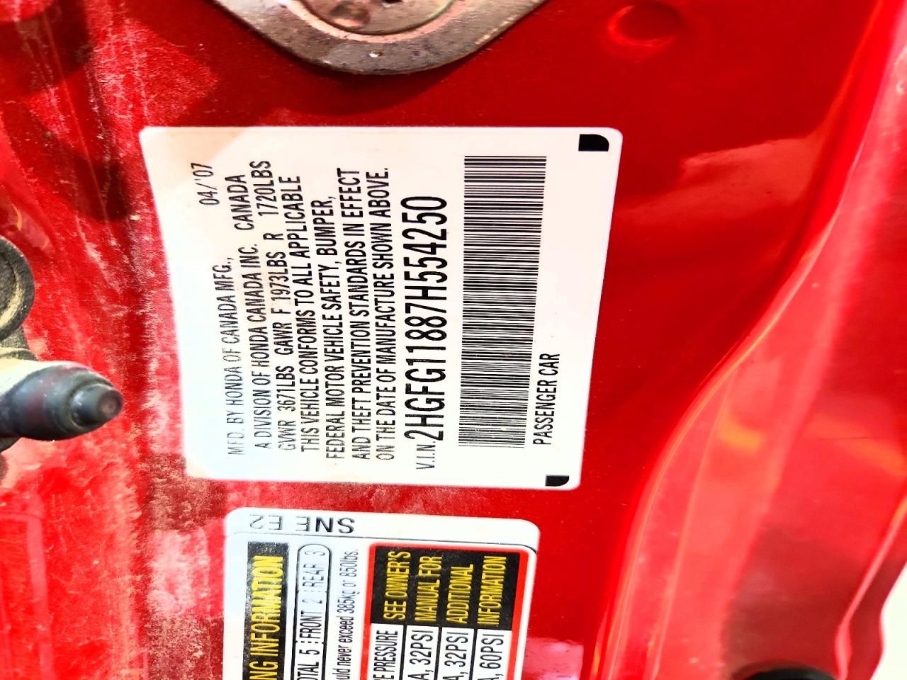 2007 HONDA CIVIC EX photo 23