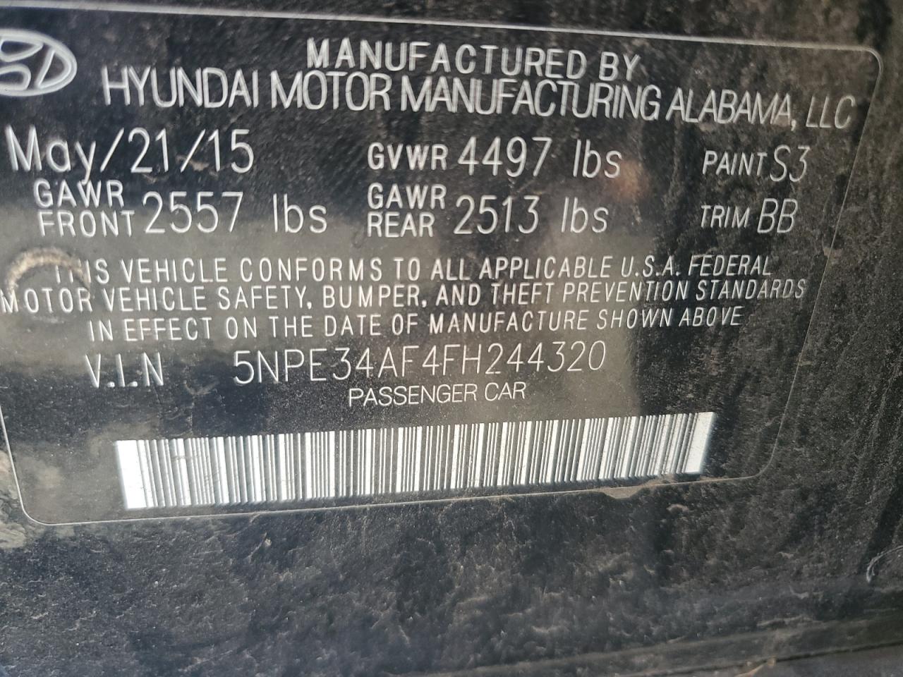 2015 HYUNDAI SONATA LIMITED photo 23