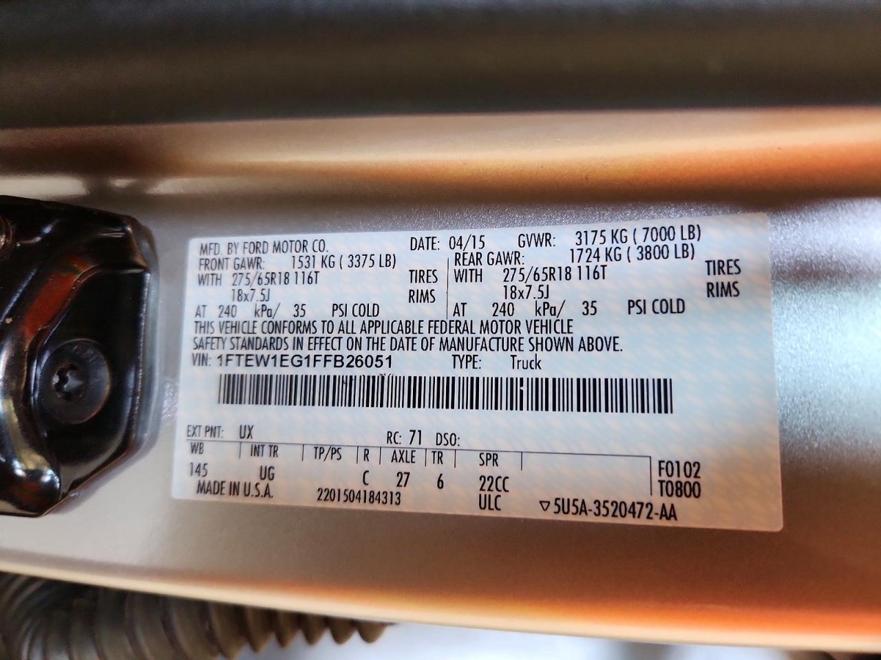 2015 FORD F150 SUPERCREW photo 13