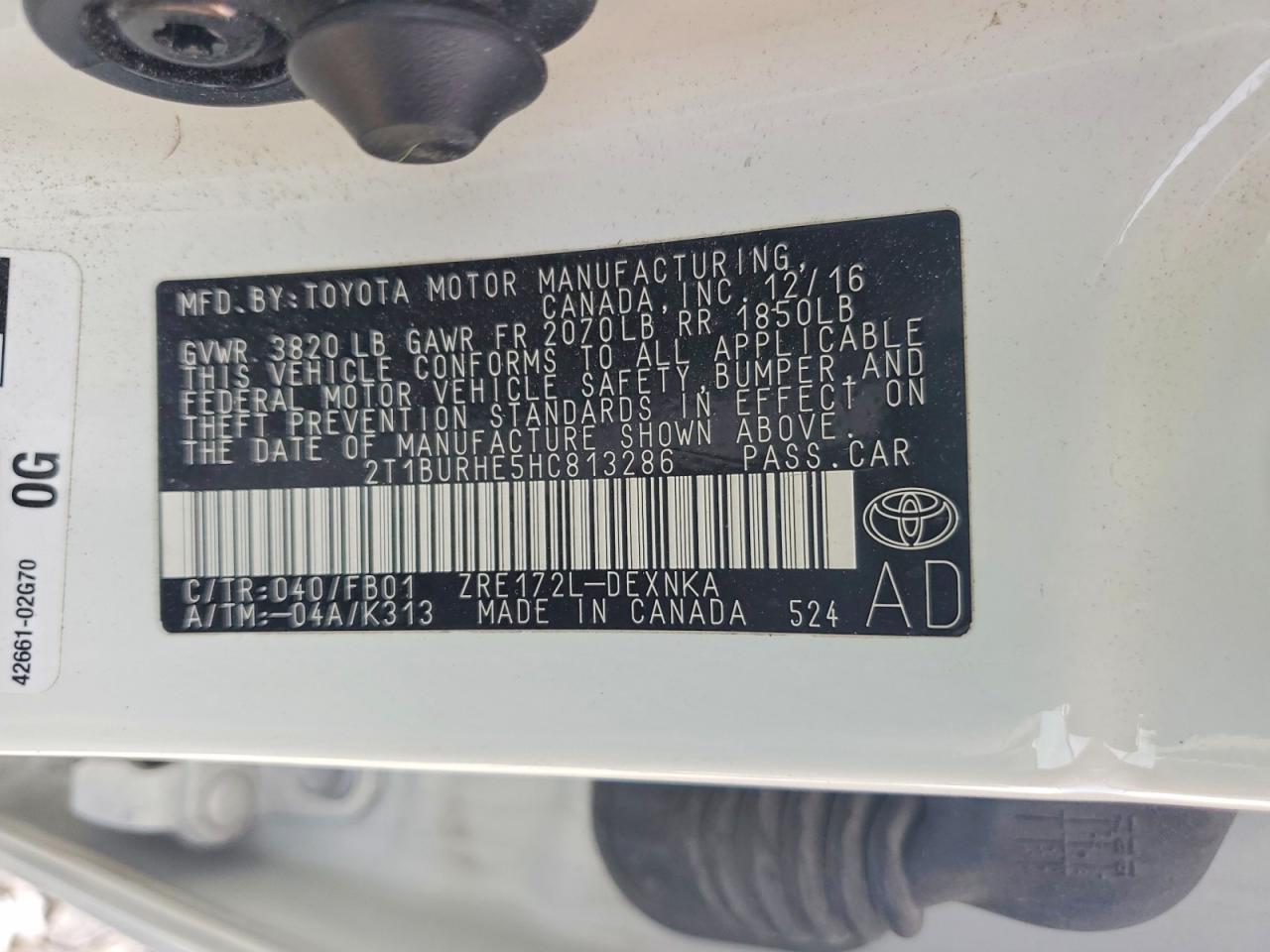 2017 TOYOTA COROLLA LE photo 12