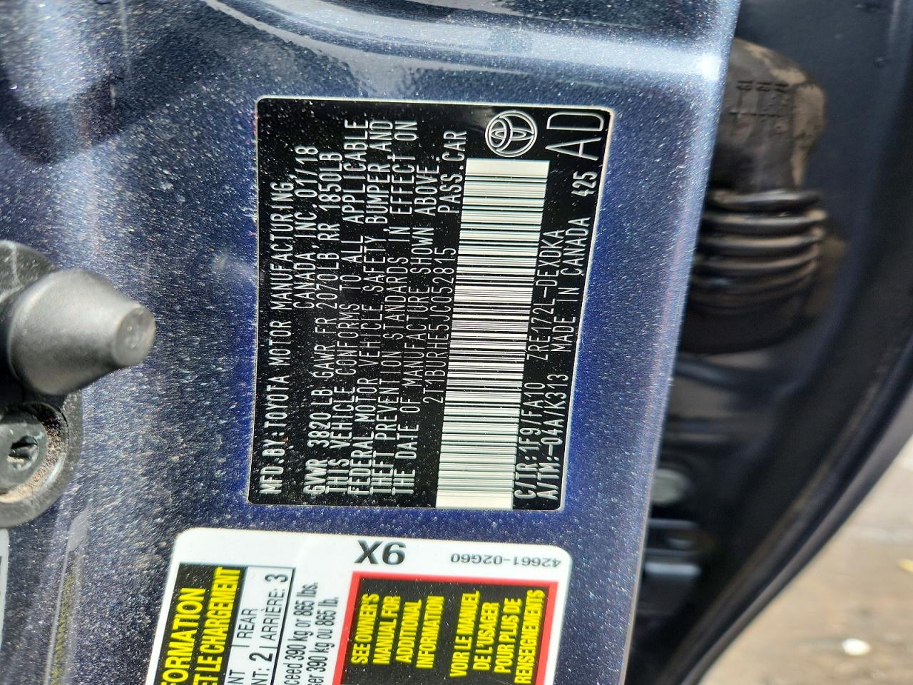 2018 TOYOTA COROLLA L photo 25