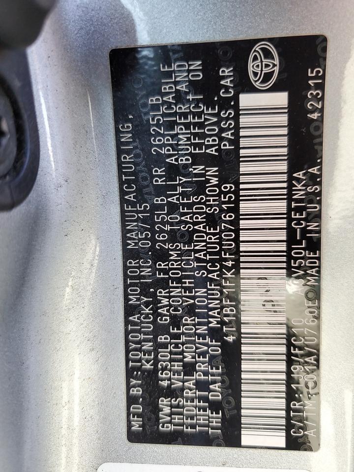 2015 TOYOTA CAMRY LE photo 23