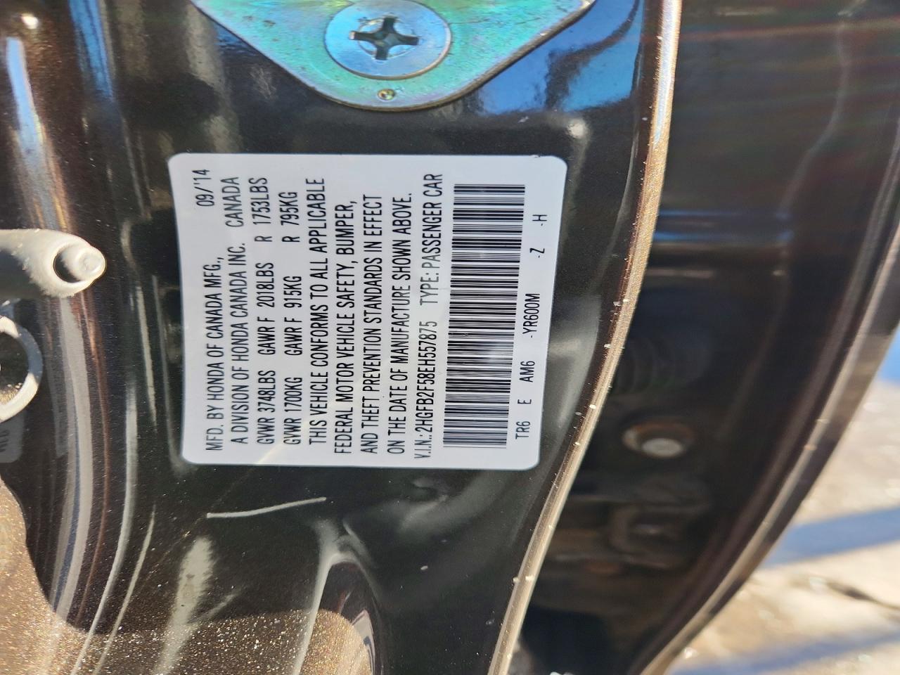 2014 HONDA CIVIC LX photo 12
