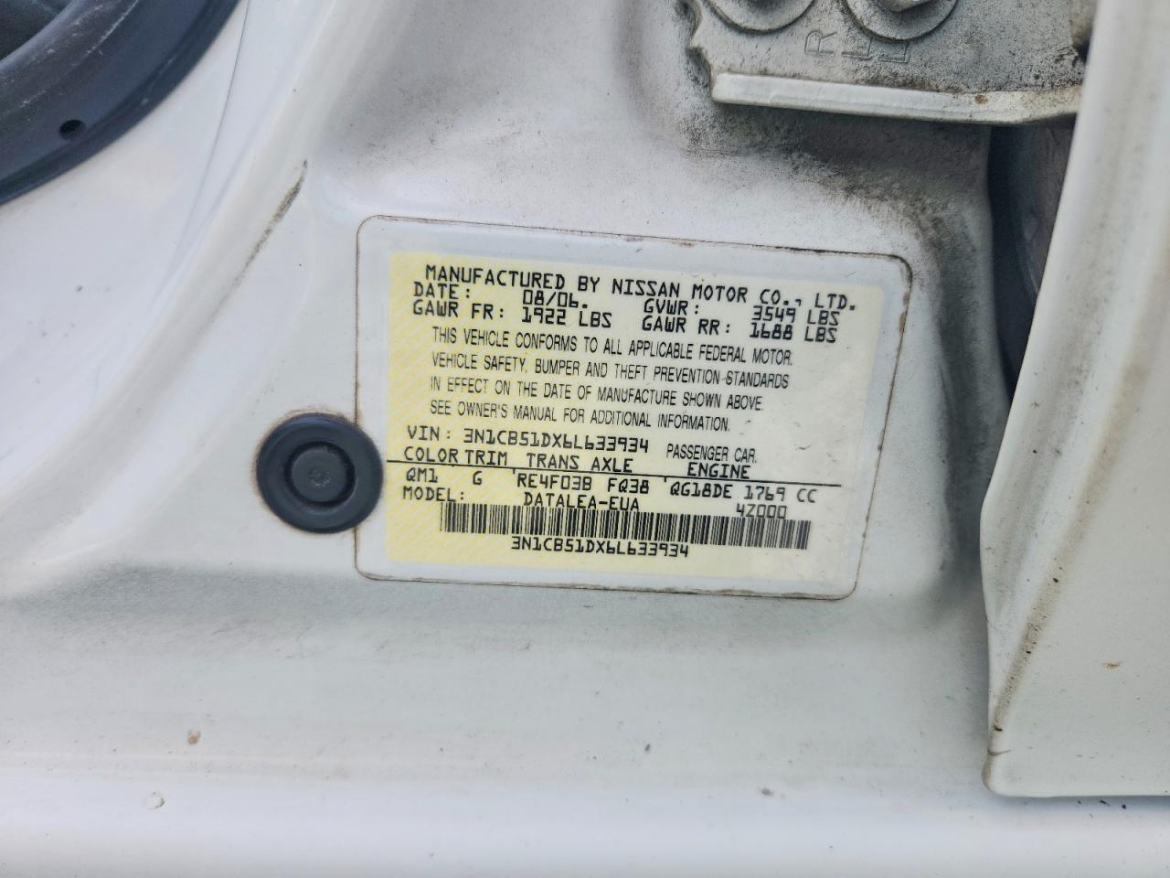 2006 NISSAN SENTRA 1.8 photo 23