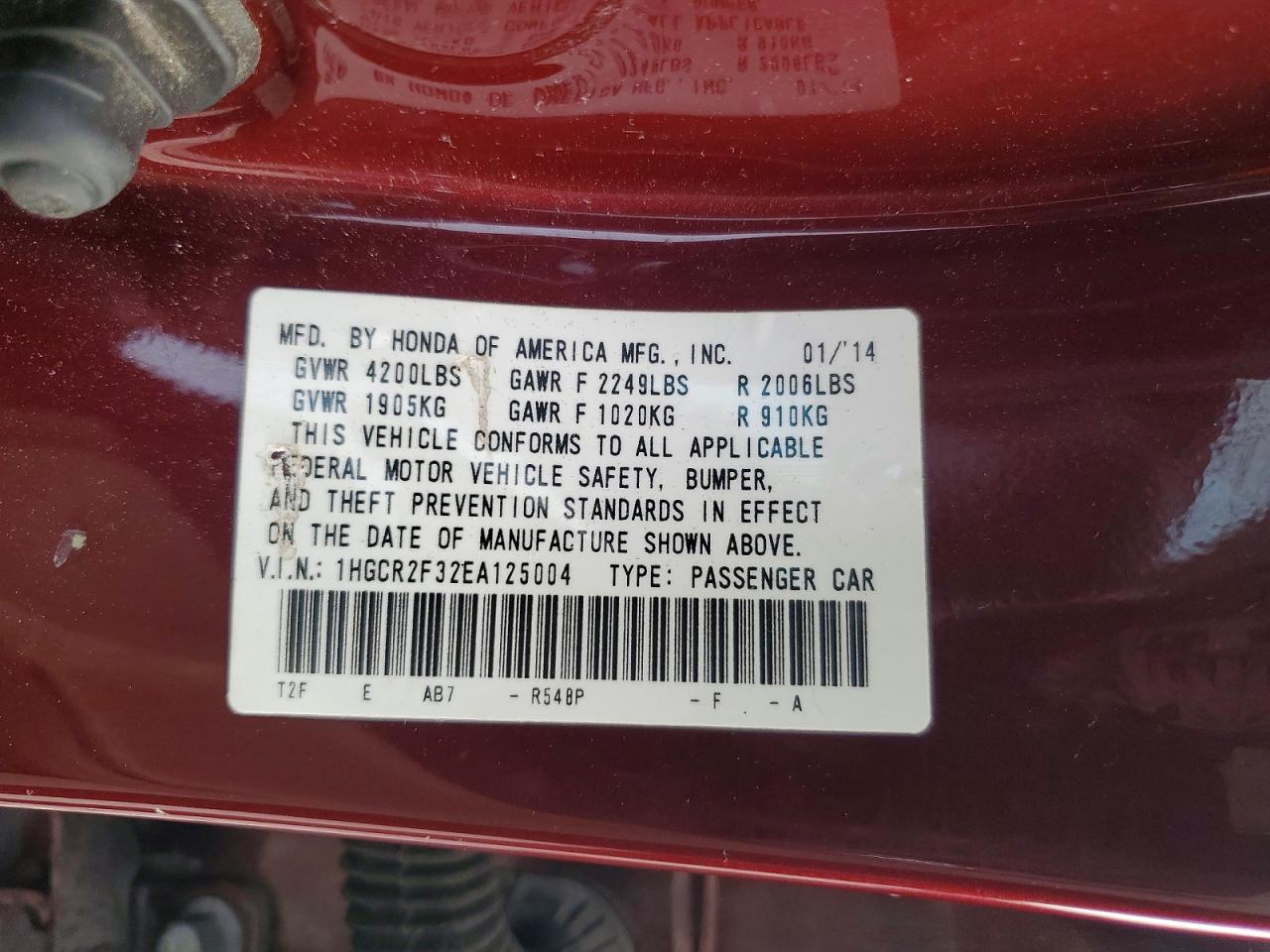 2014 HONDA ACCORD LX photo 34