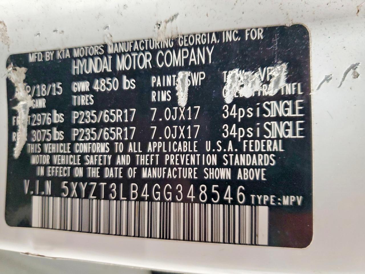 2016 HYUNDAI SANTA FE SPORT 2.4L photo 25