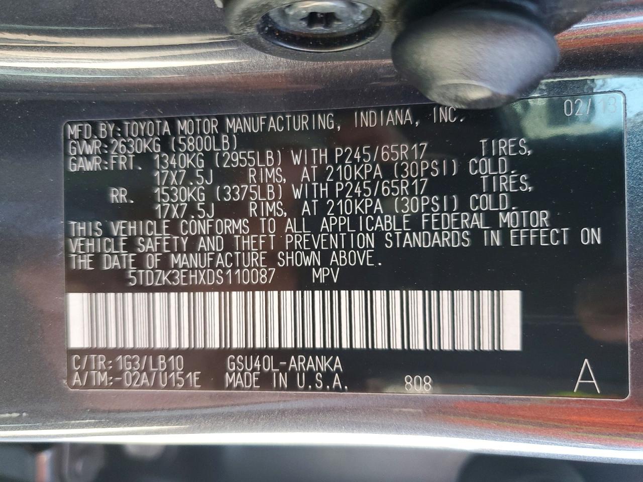 2013 TOYOTA HIGHLANDER SE photo 25