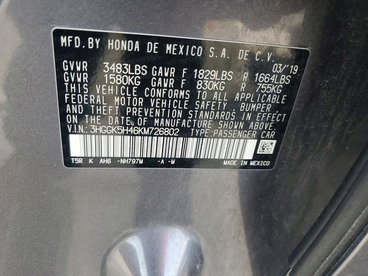 2019 HONDA FIT LX photo 25