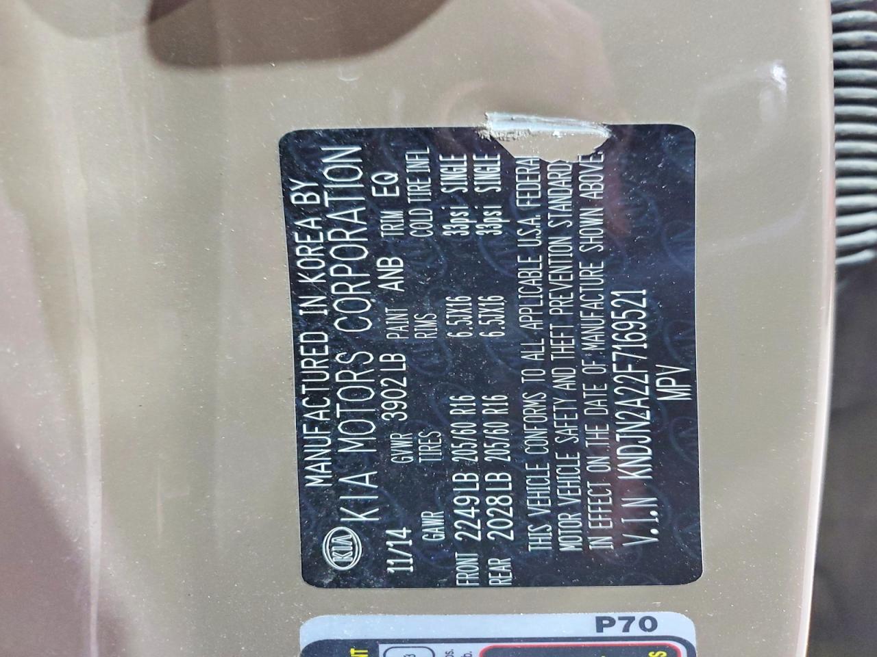 2015 KIA SOUL BASE photo 37