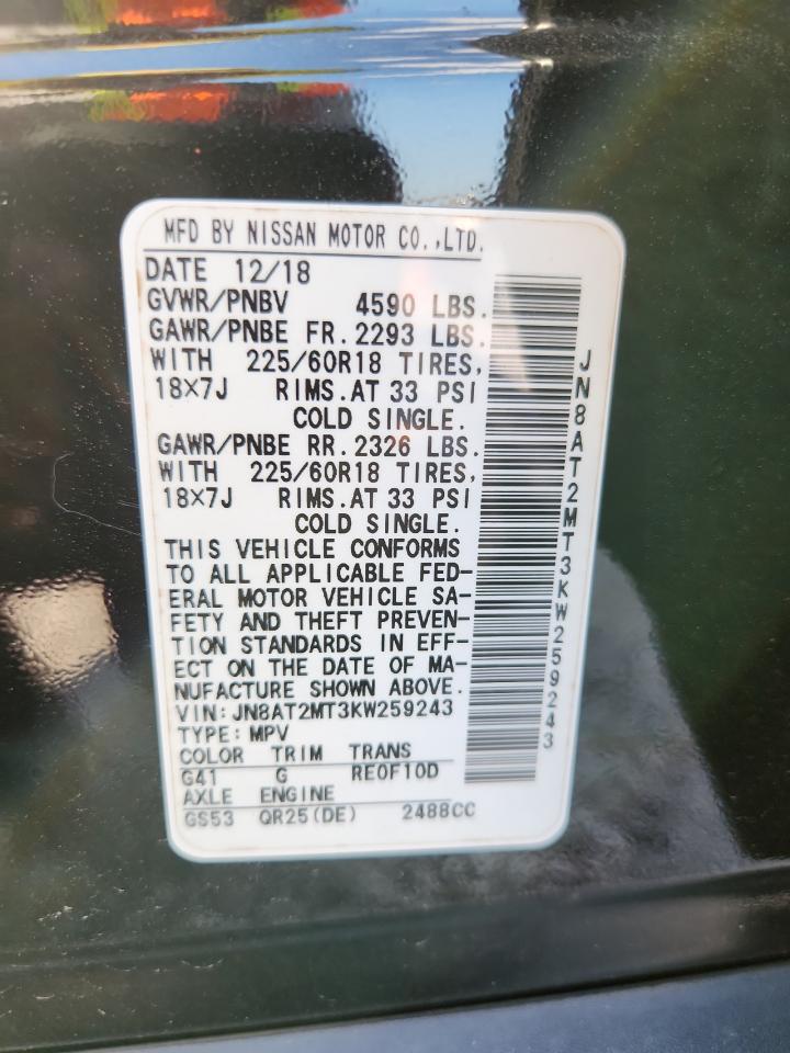 2019 NISSAN ROGUE SV photo 14