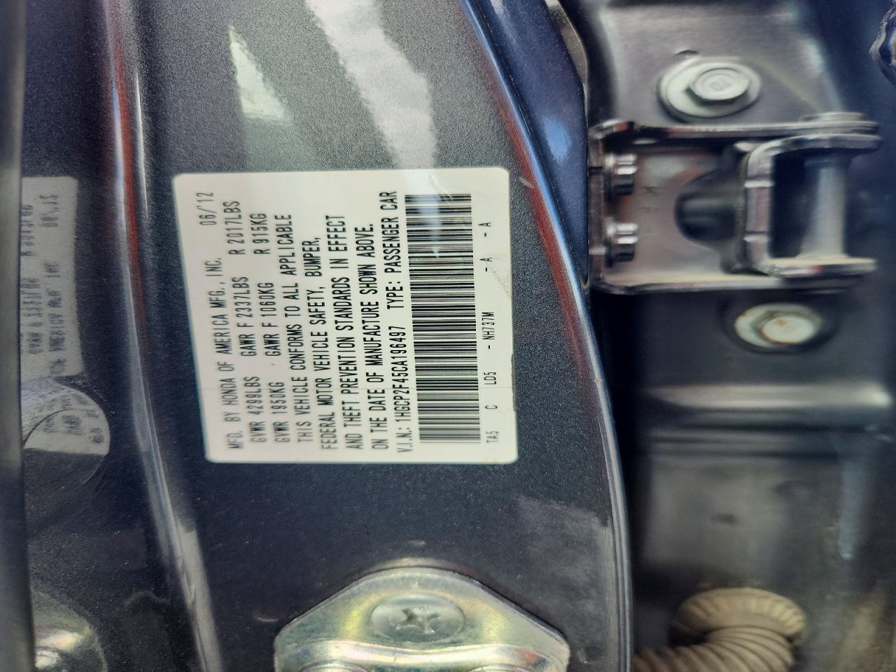 2012 HONDA ACCORD LXP photo 25