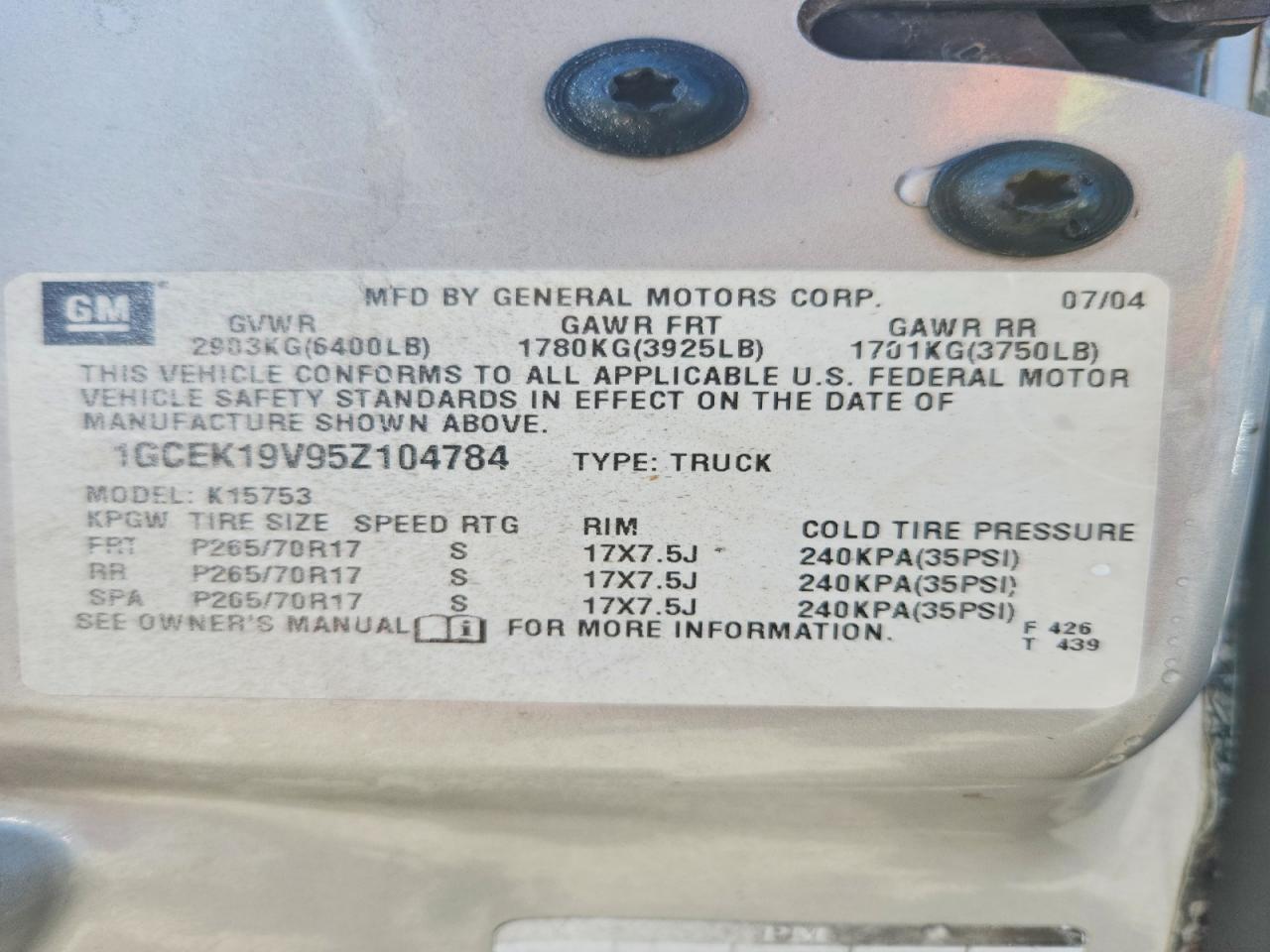 2005 CHEVROLET SILVERADO K1500 photo 34