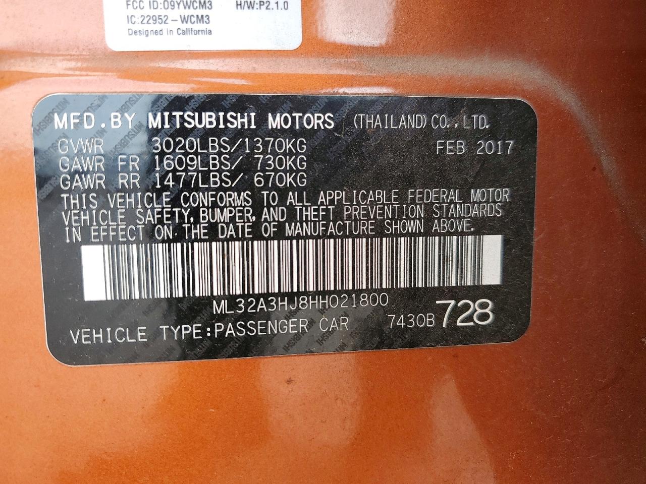 2017 MITSUBISHI MIRAGE ES photo 23