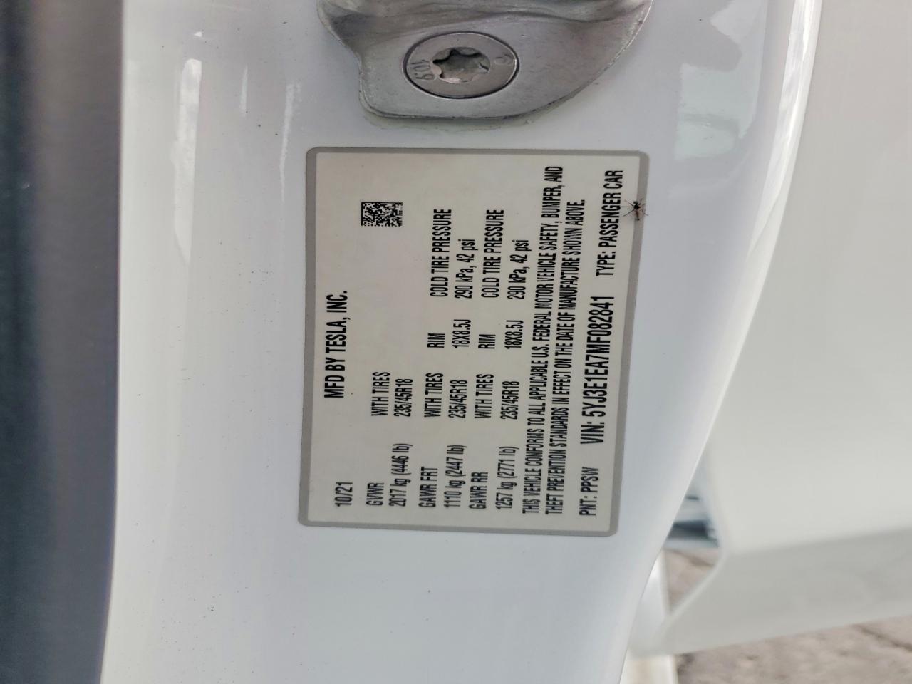 2021 TESLA MODEL 3 photo 34