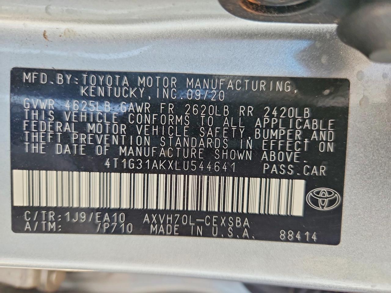 2020 TOYOTA CAMRY SE photo 23