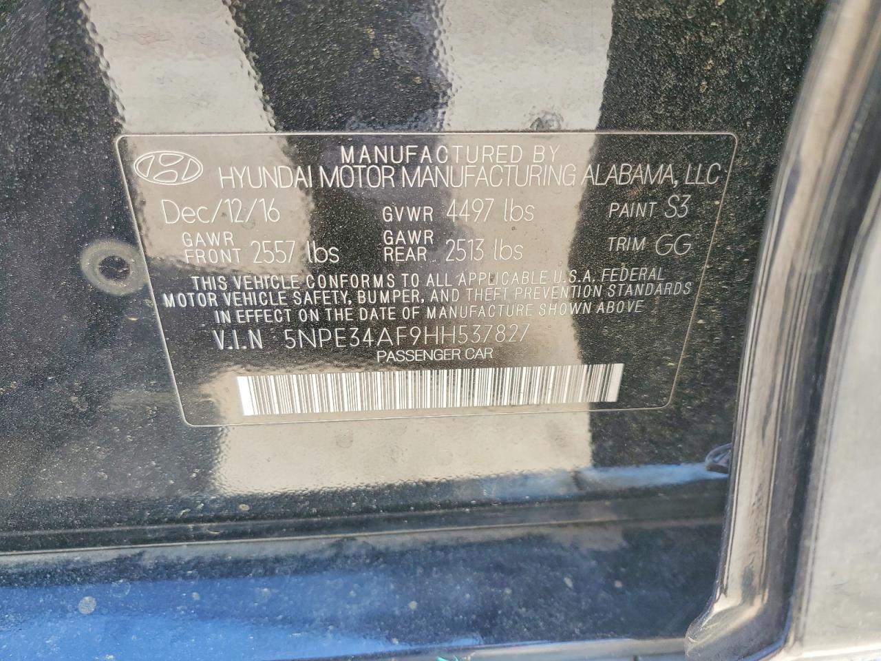 2017 HYUNDAI SONATA SPORT photo 23