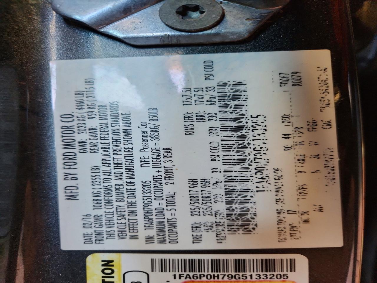 2016 FORD FUSION SE photo 23