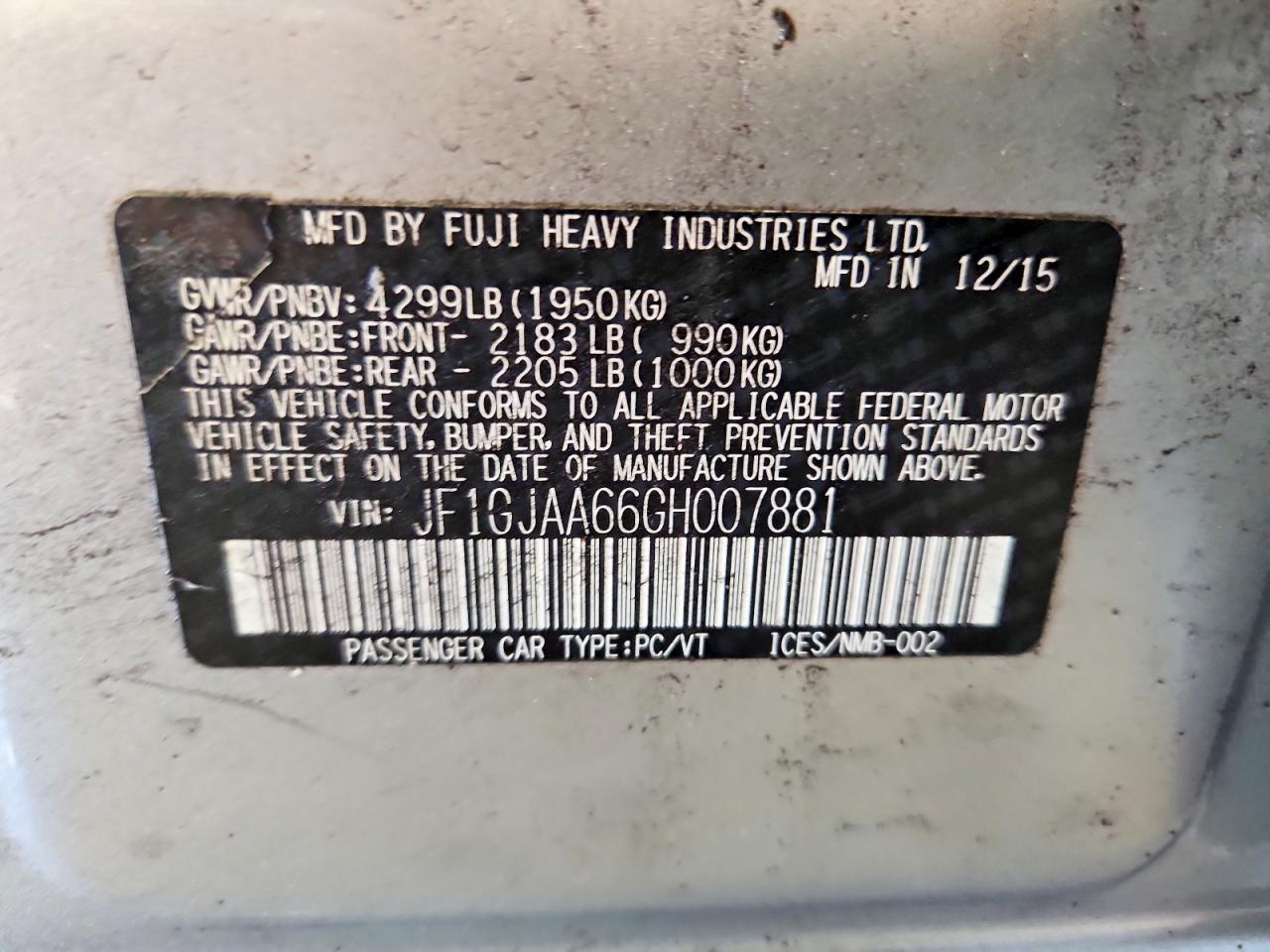 2016 SUBARU IMPREZA photo 37