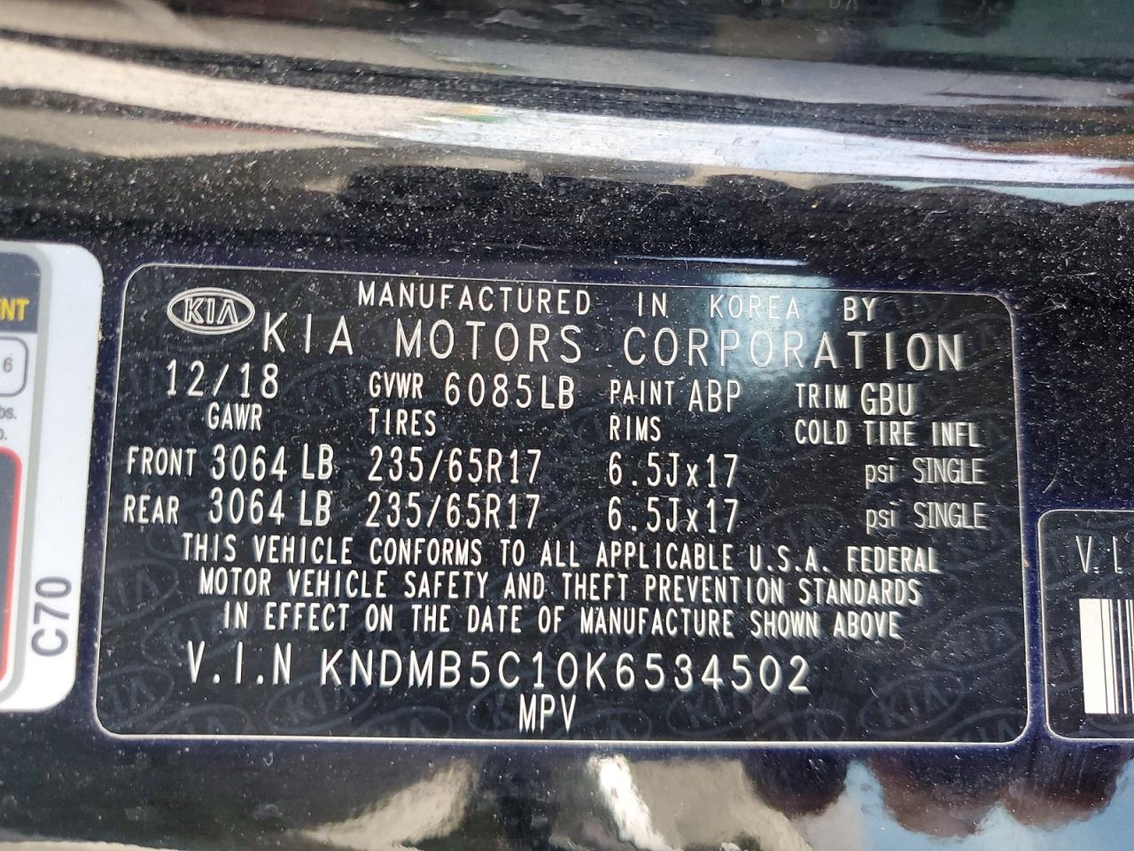 2019 KIA SEDONA LX photo 25