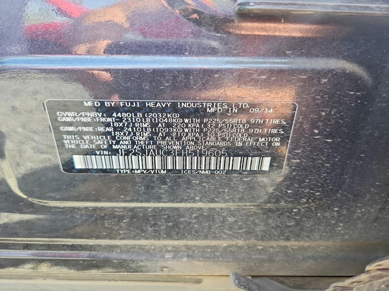 2015 SUBARU FORESTER 2.5I TOURING photo 37