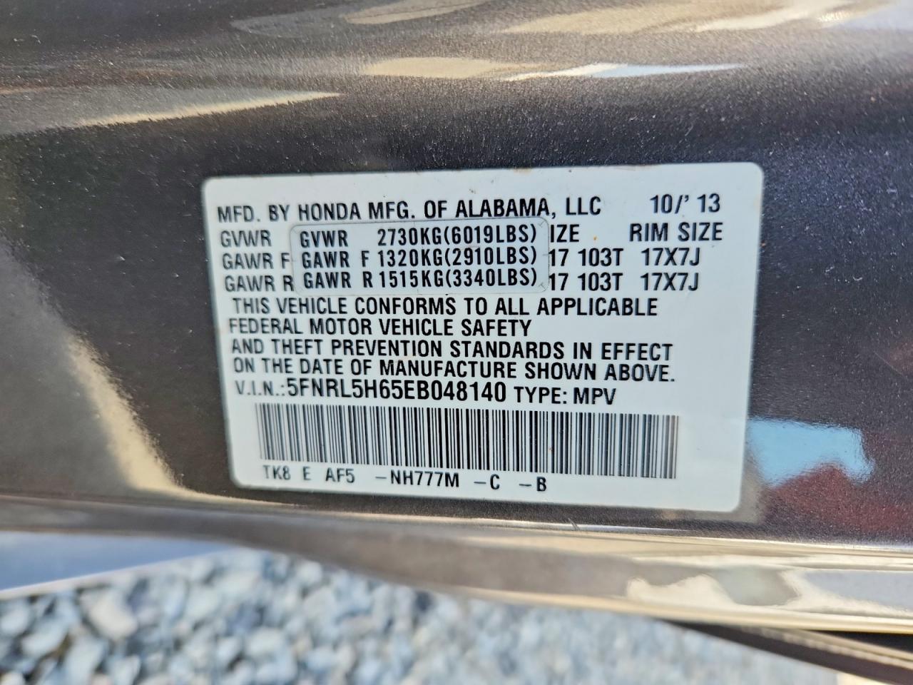 2014 HONDA ODYSSEY EXL photo 25