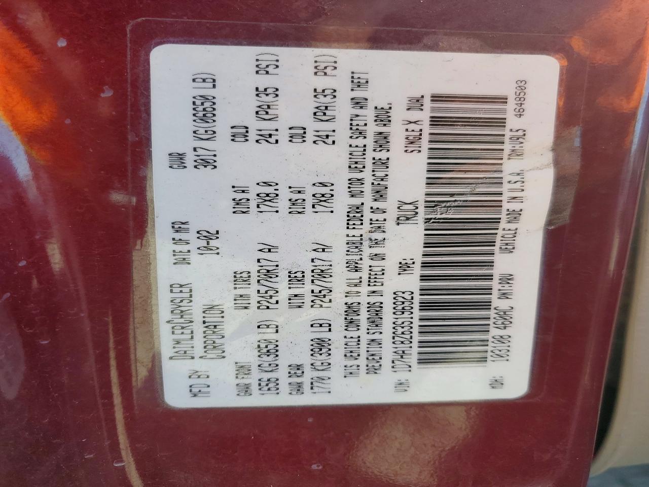 2003 DODGE RAM 1500 ST photo 23